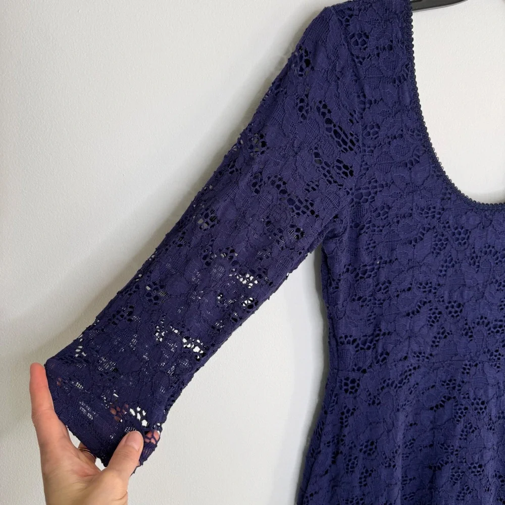 J22 Free People Blue Rose Fit N Flare Garden Lace‎ Mini dress